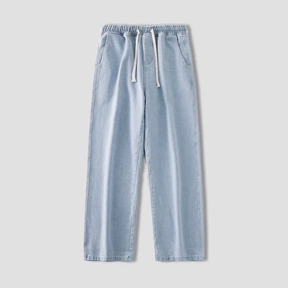 Autumn Korean Fashion Drawstring Y2K Jeans Homme Classic Baggy Straight Wide Leg Pants 2026 New Hip Hop Streetwear Casual Jean
